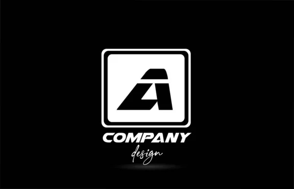 Cuadrado Icono Logotipo Letra Alfabeto Con Diseño Blanco Negro Plantilla — Vector de stock