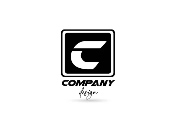 Lettre Alphabet Icône Logo Avec Design Noir Blanc Carré Modèle — Image vectorielle
