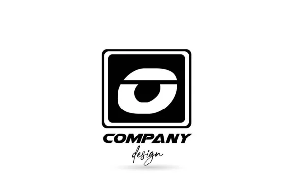 Lettre Alphabet Icône Logo Avec Design Noir Blanc Carré Modèle — Image vectorielle