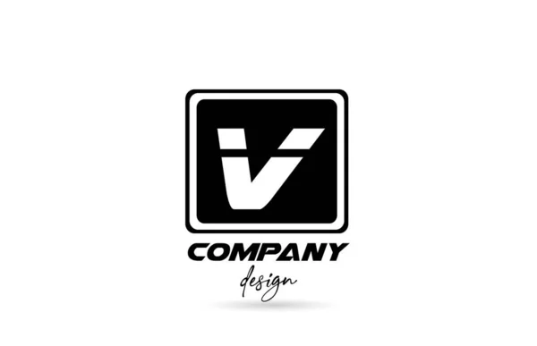 Alfabeto Letra Logotipo Ícone Com Design Preto Branco Quadrado Modelo — Vetor de Stock