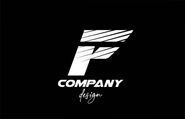 F字母表字母图标设计与黑白颜色 具有切分粗体风格的公司和企业的创意模板 — 图库矢量图片