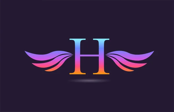 Kleurrijke Alfabet Letter Logo Pictogram Ontwerp Met Vleugels Creatieve Template — Stockvector