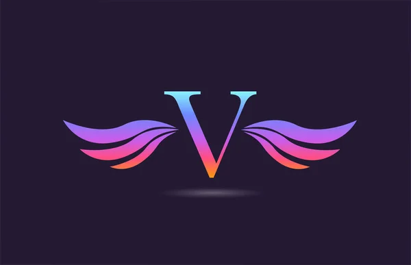 Разноцветный Алфавит Буква Логотипа Иконка Крыльями Творческий Соблазн Бизнеса Компании — стоковый вектор