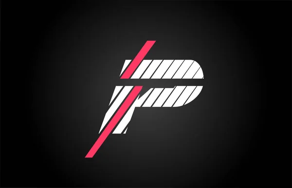 ラインデザインPアルファベット文字ロゴアイコンデザイン ピンクと白の色のビジネスや会社のための創造的なテンプレート — ストックベクタ
