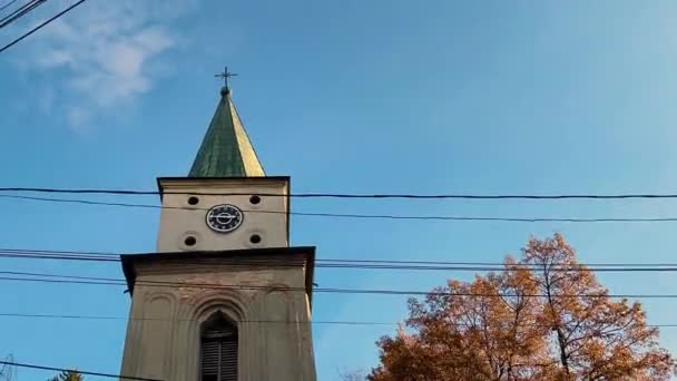 Campulung Muscel Deki Baratia Church Kulesi Arges Romania Manastırı Çapraz — Stok video