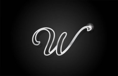 Gri çizgi W alfabesi harfi logo simgesi. Şirket ve iş dünyası için yaratıcı tasarım