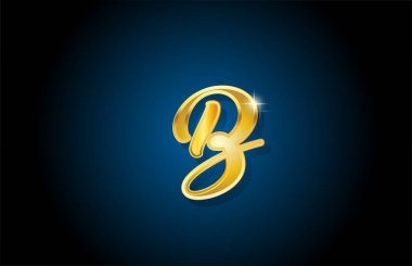 Altın altın rengi B alfabesi harfi logo ikonu tasarımı. İş ve şirket için yaratıcı lüks şablon
