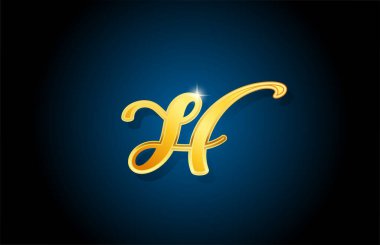 Golden Golden H alfabe harfleri simge tasarımı. İş ve şirket için yaratıcı lüks şablon