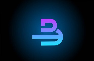 Satır dizaynlı B mavi alfabe harfi simgesi. Şirket ve iş için yaratıcı şablon