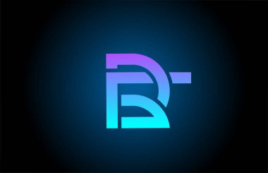 Satır dizaynlı R mavi alfabe harfi simgesi. Şirket ve iş için yaratıcı şablon