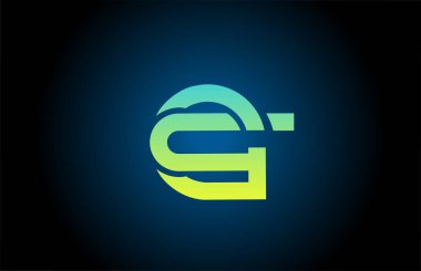 Yeşil çizgi G alfabesi harf simgesi tasarımı. Şirket ve iş için yaratıcı şablon