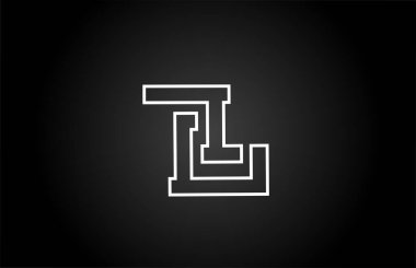 L satırı siyah ve beyaz alfabe harfi simge tasarımı. İş ve şirket için yaratıcı şablon