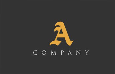 Klasik harf A alfabe tasarımı. İş için yaratıcı logo şablonu