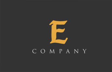Klasik E harfi alfabe dizaynı. İş için yaratıcı logo şablonu