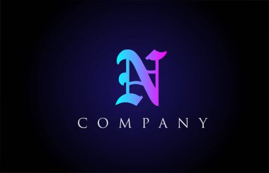 N klasik pembe harf alfabe dizaynı. Şirket ve iş dünyası için yaratıcı logo şablonu