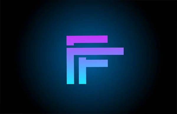 F青いアルファベット文字のロゴアイコンとラインデザイン 会社とビジネスのための創造的なテンプレート — ストックベクタ