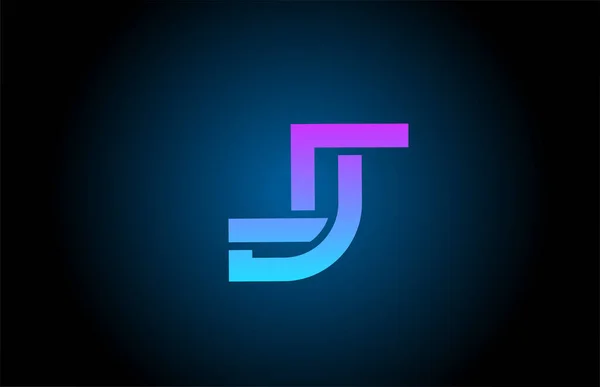 Lettre Alphabet Bleu Icône Logo Avec Conception Ligne Modèle Créatif — Image vectorielle