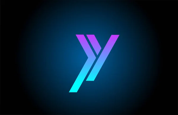 ラインデザインのYブルーのアルファベット文字のロゴアイコン 会社とビジネスのための創造的なテンプレート — ストックベクタ