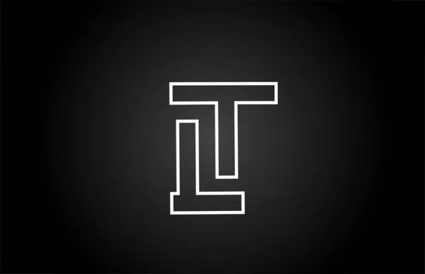 Линия Черно Белый Алфавит Письмо Логотип Иконки Дизайн Творческий Соблазн — стоковый вектор