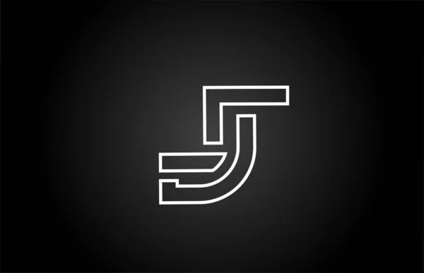 Линия Черно Белый Алфавит Письмо Логотип Иконка Дизайн Творческий Соблазн — стоковый вектор