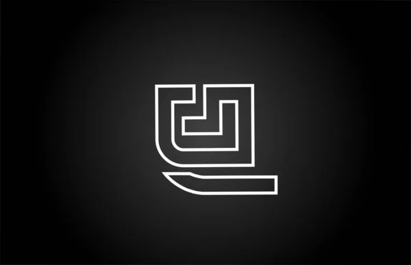 Линия Черно Белый Алфавит Письмо Логотип Иконка Дизайн Творческий Соблазн — стоковый вектор