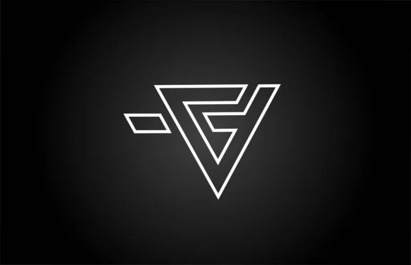 Lijn Zwart Wit Alfabet Letter Logo Pictogram Ontwerp Creatieve Template — Stockvector