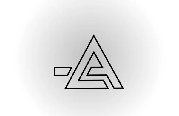 Zwart Wit Een Alfabet Letter Logo Icoon Ontwerp Met Lijn — Stockvector