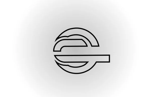 Черно Белая Буква Логотип Дизайн Значка Линией Творческий Соблазн Компании — стоковый вектор