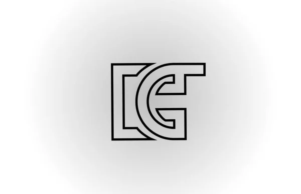 Schwarz Weißes Alphabet Buchstabe Logo Symbol Design Mit Linie Kreative — Stockvektor
