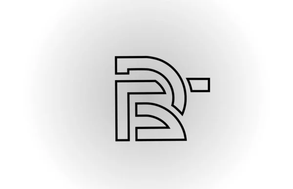 Negro Blanco Alfabeto Letra Logotipo Icono Diseño Con Línea Plantilla — Vector de stock