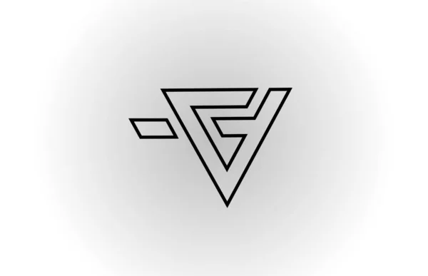 Zwart Wit Alfabet Letter Logo Pictogram Ontwerp Met Lijn Creatieve — Stockvector