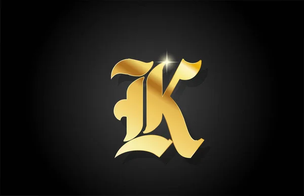 Kヴィンテージゴールドアルファベット文字ロゴアイコンデザイン ビジネスのための創造的な黄金のテンプレート — ストックベクタ