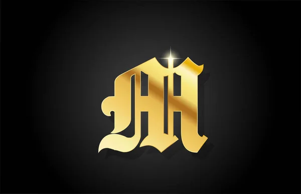 Vintage Gouden Alfabet Letter Logo Pictogram Ontwerp Creatief Gouden Sjabloon — Stockvector