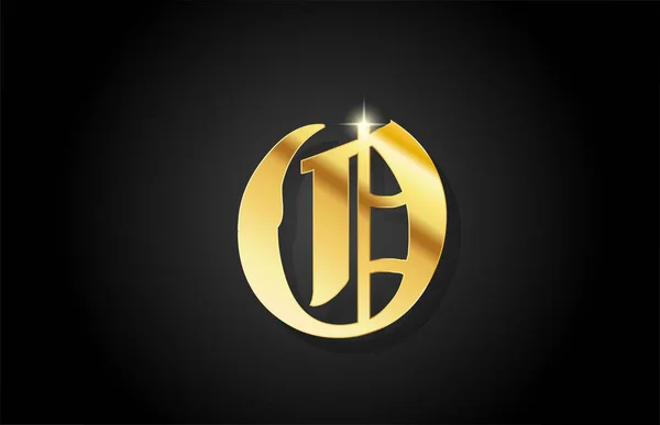 Vintage Χρυσό Αλφάβητο Λογότυπο Εικονίδιο Σχεδιασμό Δημιουργικό Χρυσό Πρότυπο Για — Διανυσματικό Αρχείο