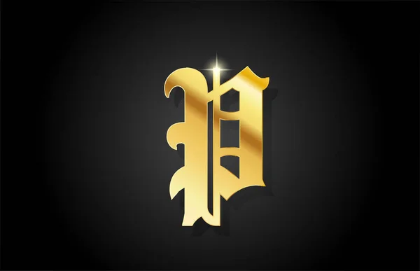 Vintage Zlatá Abeceda Písmenko Logo Design Ikony Kreativní Zlatá Šablona — Stockový vektor