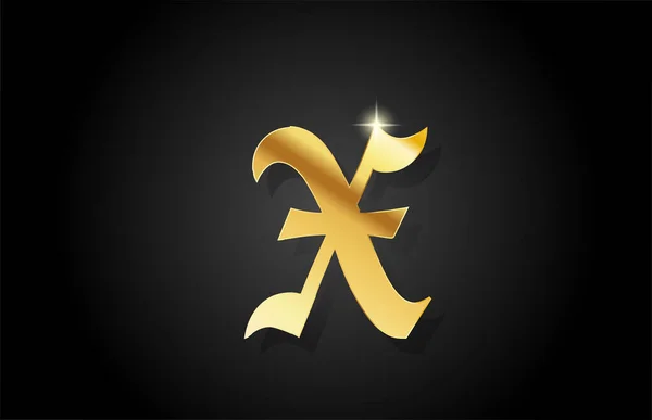 Vintage Altın Alfabe Harfi Logo Ikonu Tasarımı Için Yaratıcı Altın — Stok Vektör