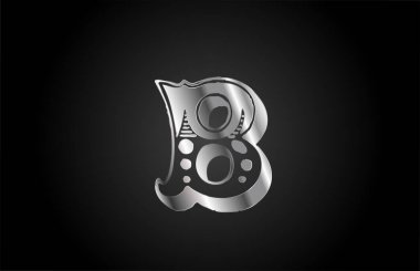 B klasik metal alfabe harfi logo simgesi. İş ya da şirket için yaratıcı tasarım