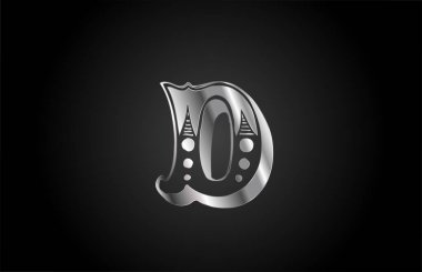 D klasik metal alfabe harfi logo simgesi. İş ya da şirket için yaratıcı tasarım