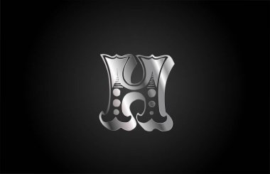 H vintage metal alfabe harfi simgesi. İş ya da şirket için yaratıcı tasarım