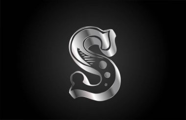 S vintage metal alfabe harfi logo simgesi. İş ya da şirket için yaratıcı tasarım