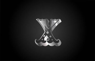 X vintage metal alfabe harfi simgesi. İş ya da şirket için yaratıcı tasarım
