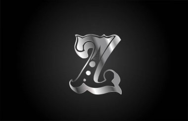 Z vintage metal alfabe harfi logo simgesi. İş ya da şirket için yaratıcı tasarım