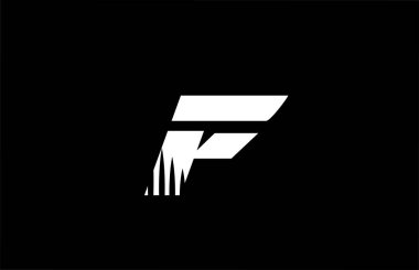 Sivri uçlu siyah ve beyaz alfabe harfleri simgesi. İş ve şirket için yaratıcı şablon 