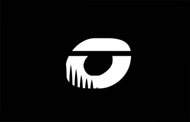 O siyah ve beyaz alfabe harfi logo simgesi, sivri uçlu tasarım. İş ve şirket için yaratıcı şablon 