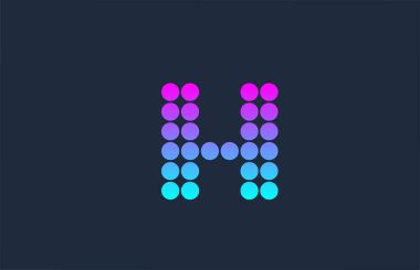 nokta H pembe alfabe harfi logo simgesi tasarımı. İş ve şirket için yaratıcı şablon 