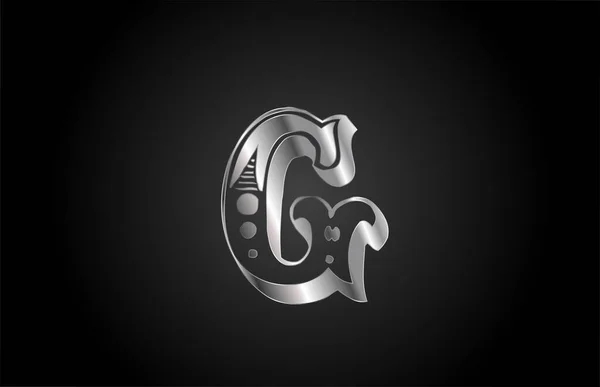 Vintage Metal Alphabet Letter Logo Icon Creative Design Business Company — Stock Vector