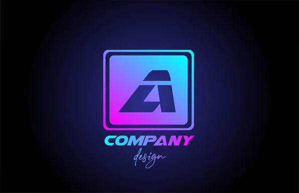 正方形のデザインのピンクブルーのアルファベット文字のロゴアイコン ビジネスと会社のための創造的なテンプレート — ストックベクタ