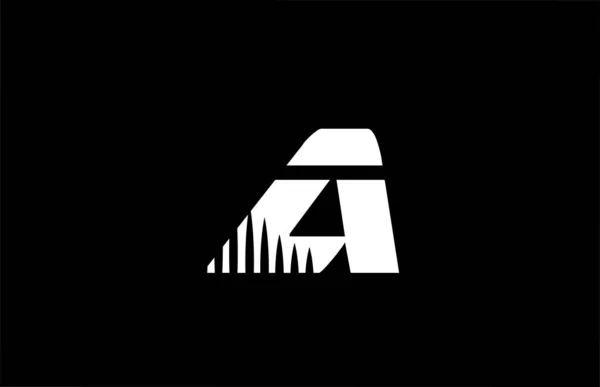 Svartvitt Alfabet Bokstav Logotyp Ikon Med Spikar Design Kreativ Mall — Stock vektor