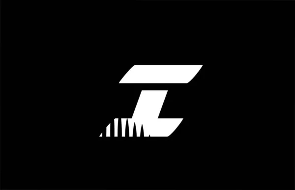 Zwart Wit Alfabet Letter Logo Pictogram Met Spikes Design Creatieve — Stockvector