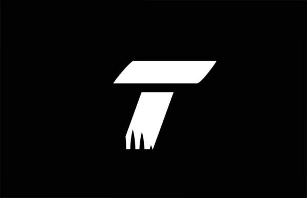 Zwart Wit Alfabet Letter Logo Pictogram Met Spikes Design Creatieve — Stockvector